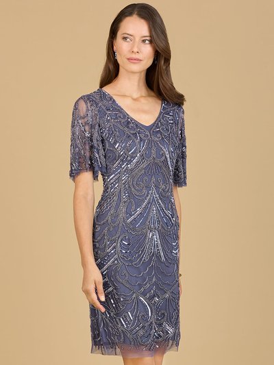 Lara Beaded Cocktail Dress With Short Sleeves product