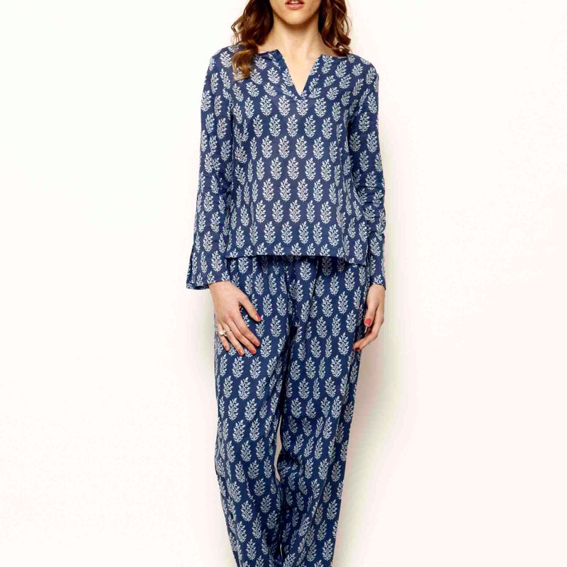 Lavanya Coodly Josie Pajama Set In Blue