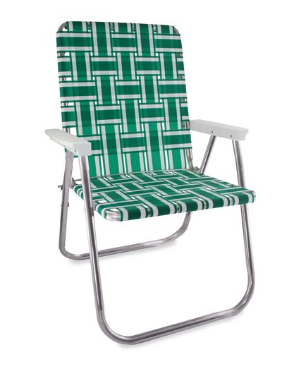 Lawn Chair USA Green And White Stripe Classic Lawn Chair product