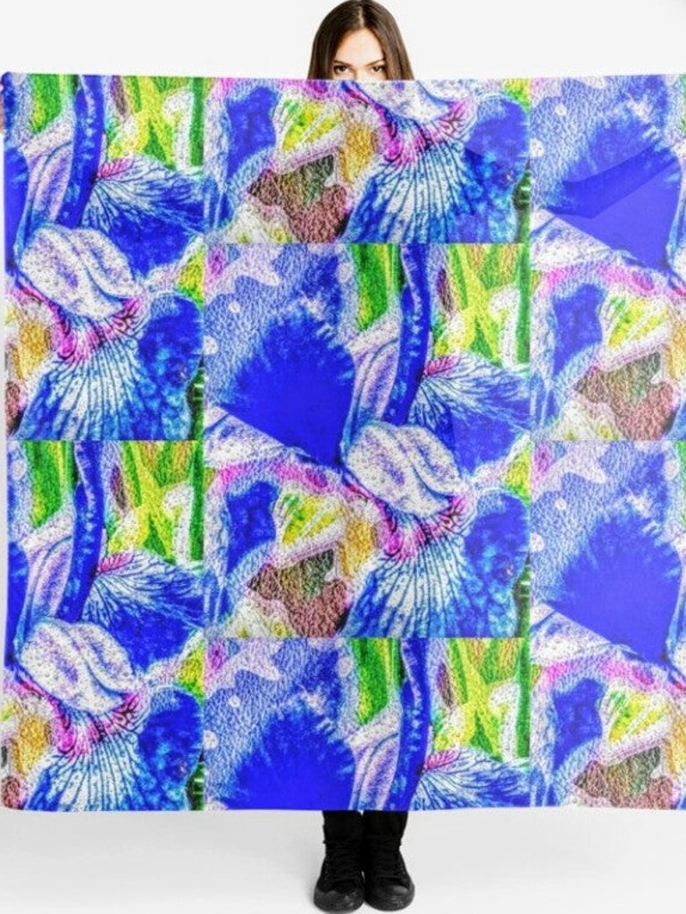 "Blue Iris" Chiffon Scarf