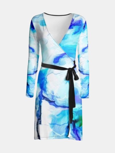 Lady Barbara Pinson Artist "Orchids Torquoise" Wrap Dress product