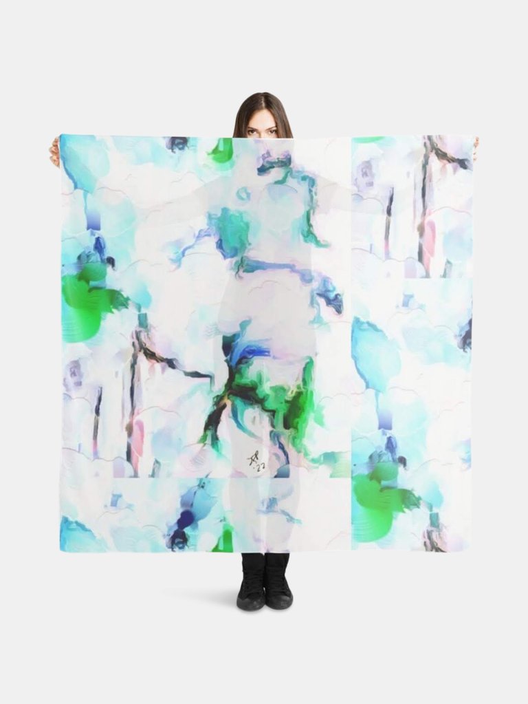 "Orchids White" Chiffon Scarf - Orchids White