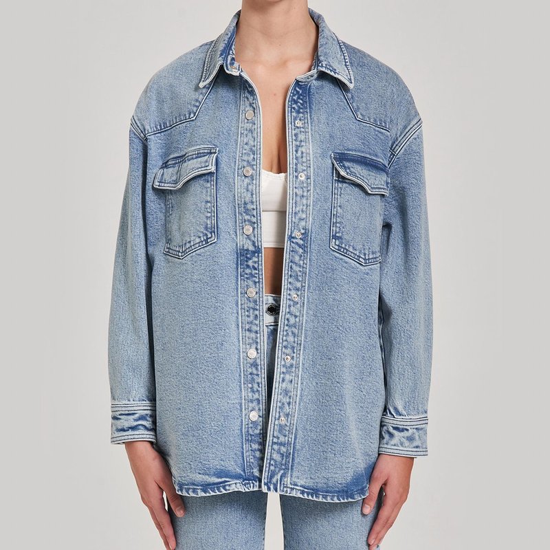 Shop Le Jean Mimi Overshirt In Blue
