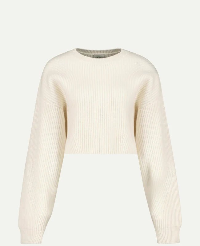 Shop Le Kasha Yucutan Oversized Cropped Sweater In White