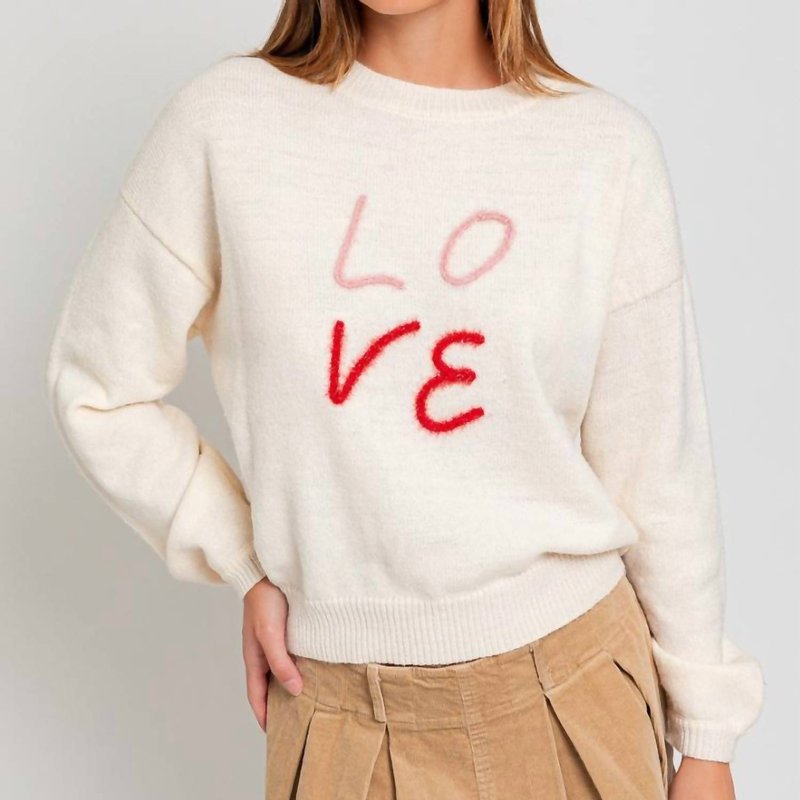 Shop Le Lis Love Sweater In Ivory In Brown