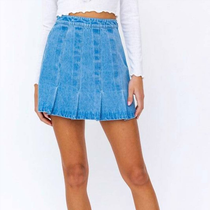 Shop Le Lis Match Point Denim Skirt In Blue
