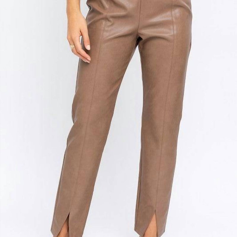 Shop Le Lis New York Minute Pleather Pants In Brown