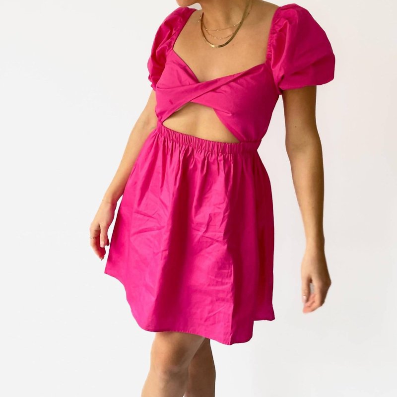 Shop Le Lis Puff Sleeve Dress In Pink