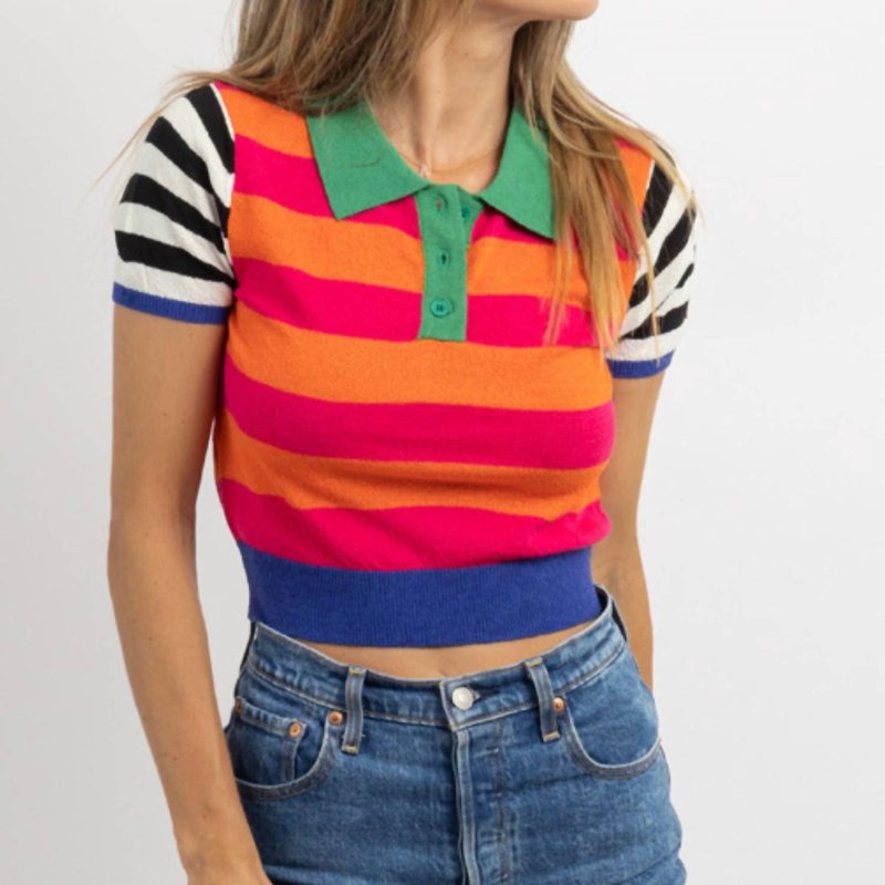 Shop Le Lis Stace Stripe Knit Top In Pink