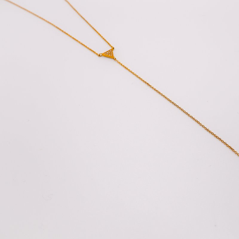 Le Réussi Gilded Triangle Delight Necklace In Gold