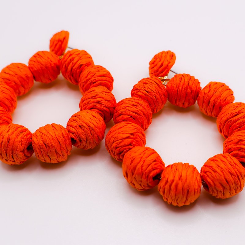 Le Réussi Tropical Sunset Hoop Earrings In Orange