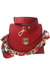 Chain Handle Mini Handbag - Removable Scarf - Red