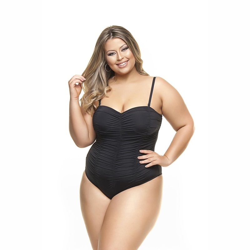 Lehona Draped Swimsuit With Padded And Wired Cups In Black