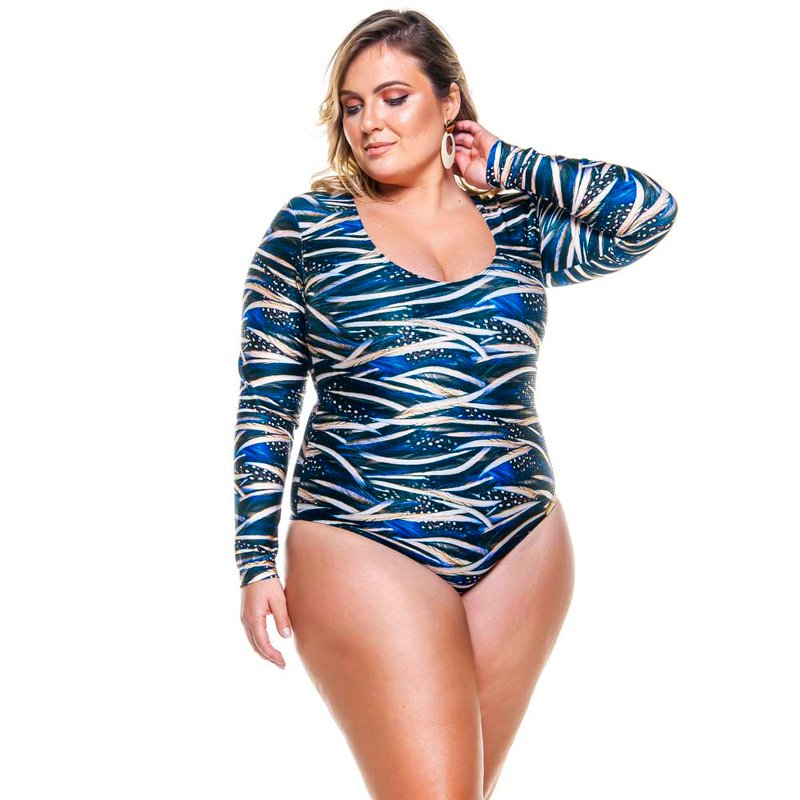 Lehona Long Sleeved Swimsuit For Woman In Blue
