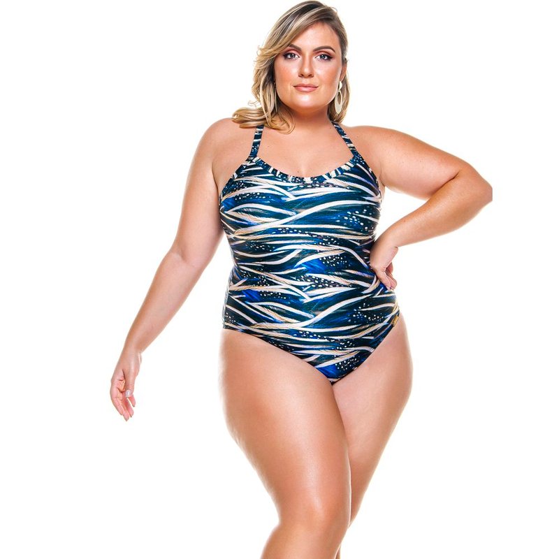 Lehona Padded Swimsuit And Crossed Back For Woman In Blue