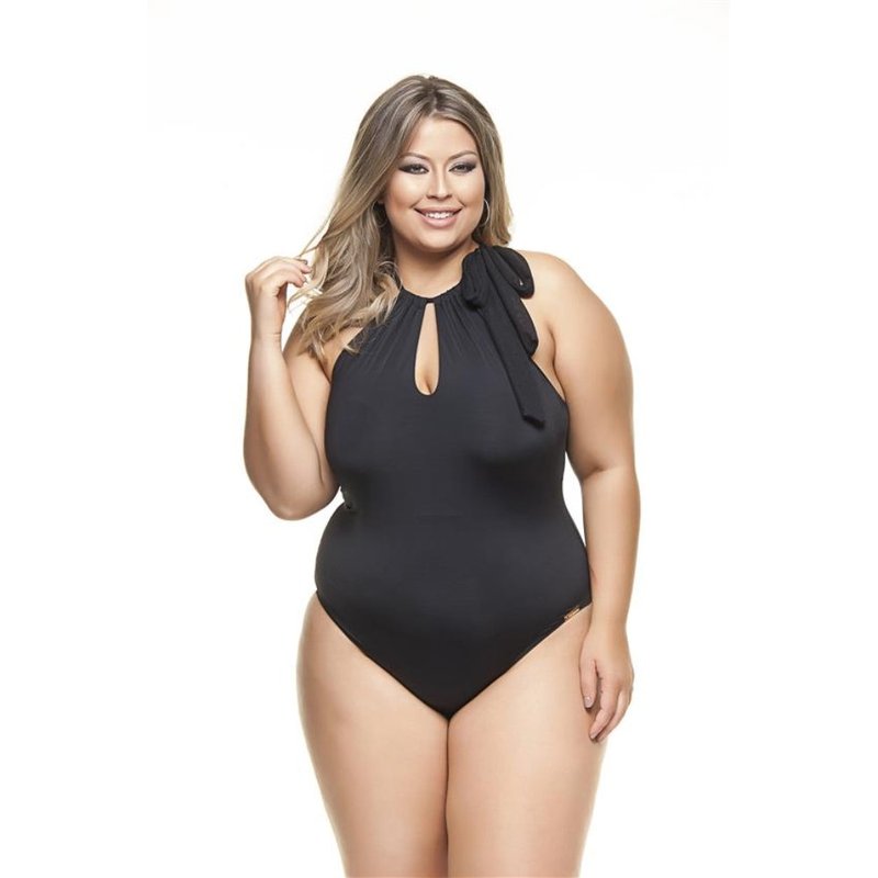 Lehona Padded Swimsuit With A Tie Detailing In Black
