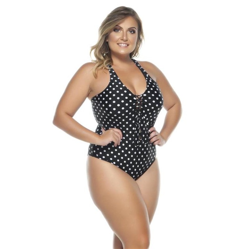 Lehona Padded Swimsuit With Crisscross Detailing In The Neckline In Black