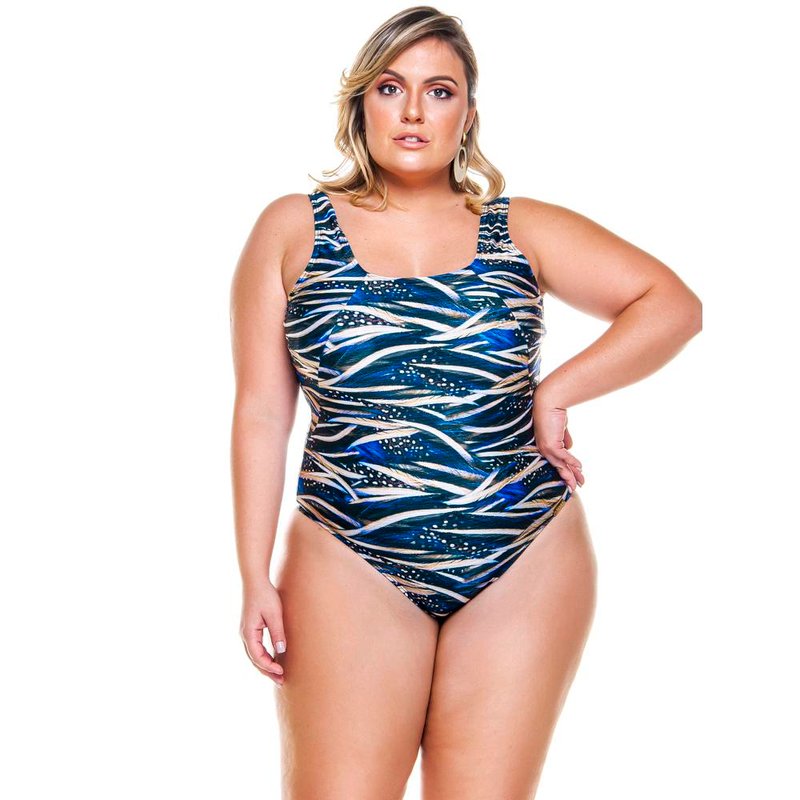 Lehona Square Padded Swimsuit For Woman In Blue
