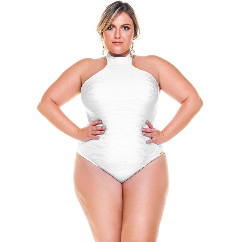 Lehona Swimsuit With Choker And Padded Cups For Woman In White
