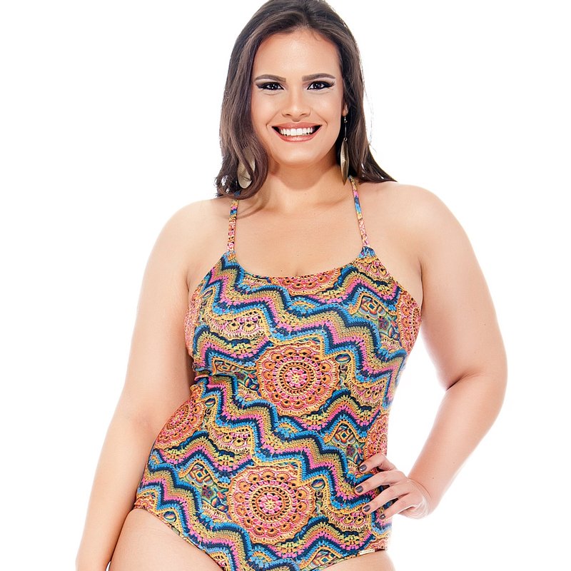 Lehona Swimsuit With Padded Cups And Tie Back Closure In Pink