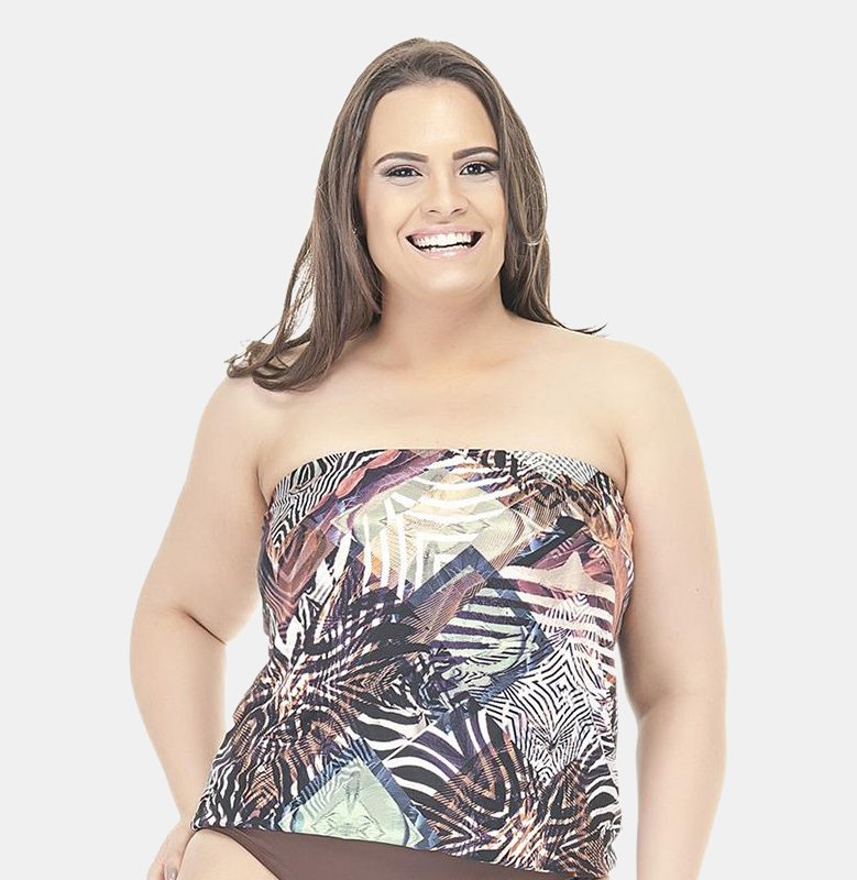 LEHONA LEHONA SWIMSUIT WITH TWO DIFFERENT FABRICS AND PADDED TOP