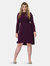 Erin Dress in Textured Crepe Dark Purple (Curve) - Textured Crepe Dark Purple