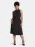 Mindy Shirred Midi Dress in Black Crepe (Curve)
