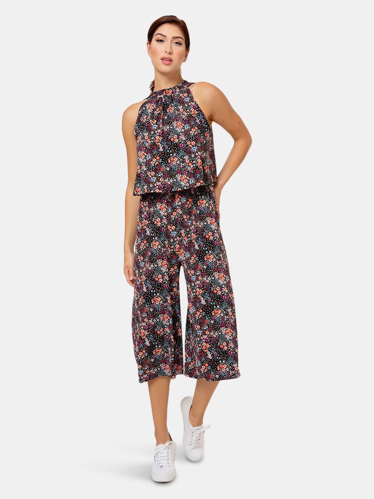Skyler Cropped Jumpsuit in Confetti Floral - Multi