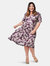 Zoe Dress in Abstract Butterfly (Curve)