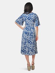 Zoe Dress in Two Tone Floral Set Sail