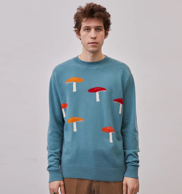 Leret Leret No50 Multi Mushroom Sweater In Blue