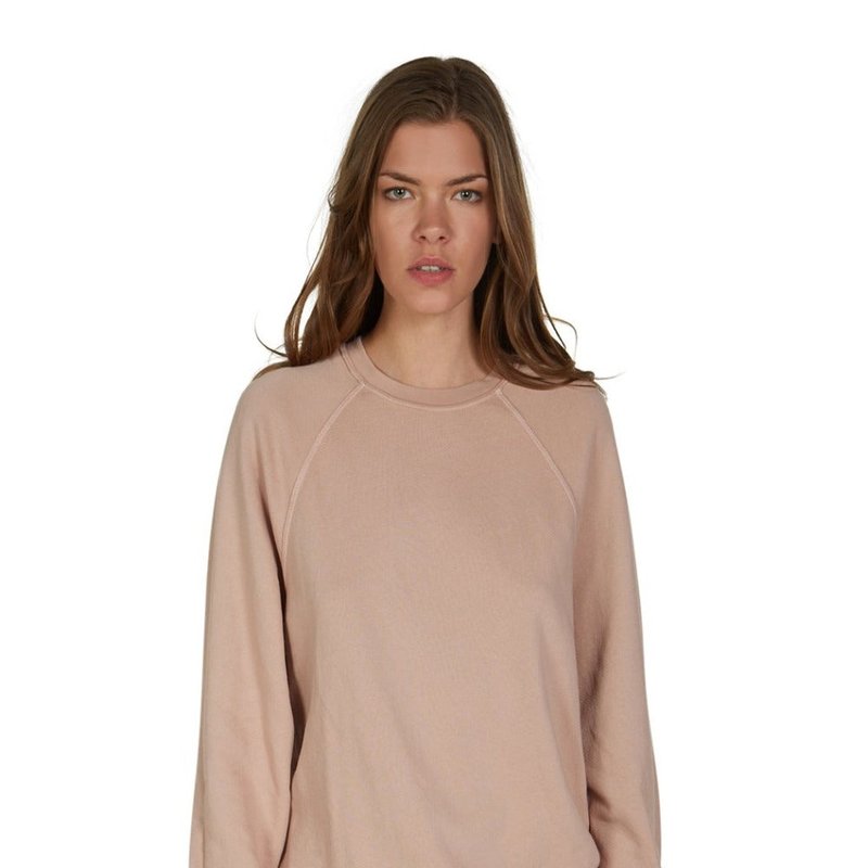 Les Tien French Terry Crew Neck Raglan In Brown