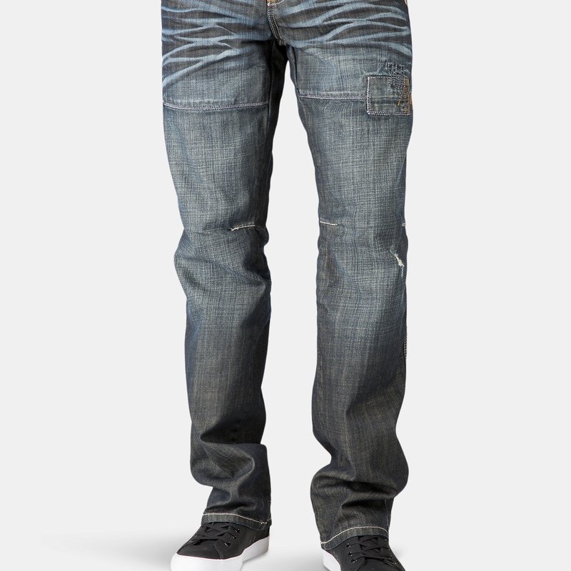 Level 7 Relaxed Straight Premium Jeans Dark Stone Wash Ripped & Repaired