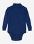 Baby Cotton Boho Turtleneck Bodysuit - Navy Blue