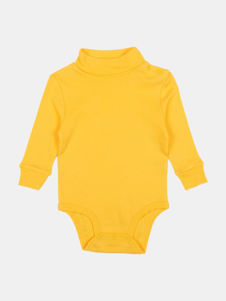 Baby Cotton Turtleneck Bodysuit - Yellow