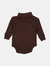 Baby Cotton Turtleneck Bodysuit - Brown