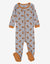 Baby Footed Wild Animals Pajamas - Bison Grey