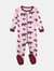 Baby Footed Zoo Animals Pajamas - Rhino-Light-Pink