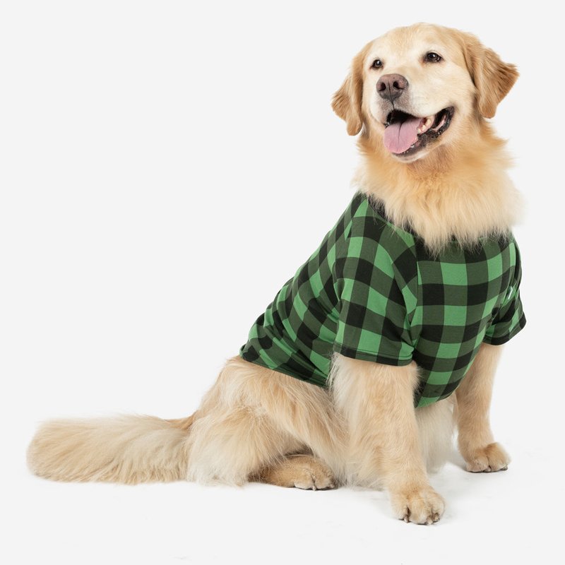 Leveret Big Dog Black & Green Plaid Pajamas