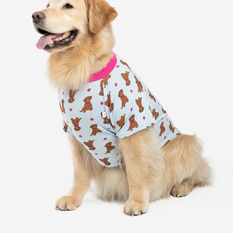Shop Leveret Big Dog Puppy Print Pajamas In Pink