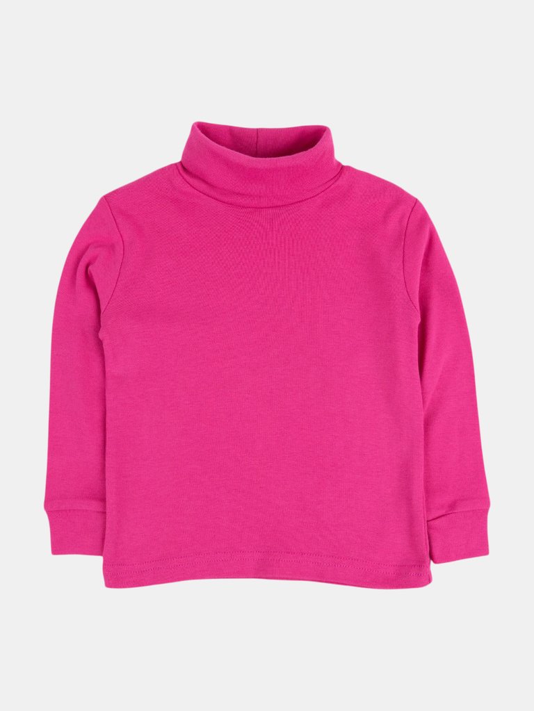 Cotton Classic Turtleneck Shirts - Hot-Pink