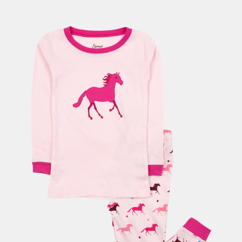Leveret Cotton Horse Pajamas In Pink