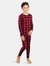 Cotton Plaid Pajamas - Red-Black