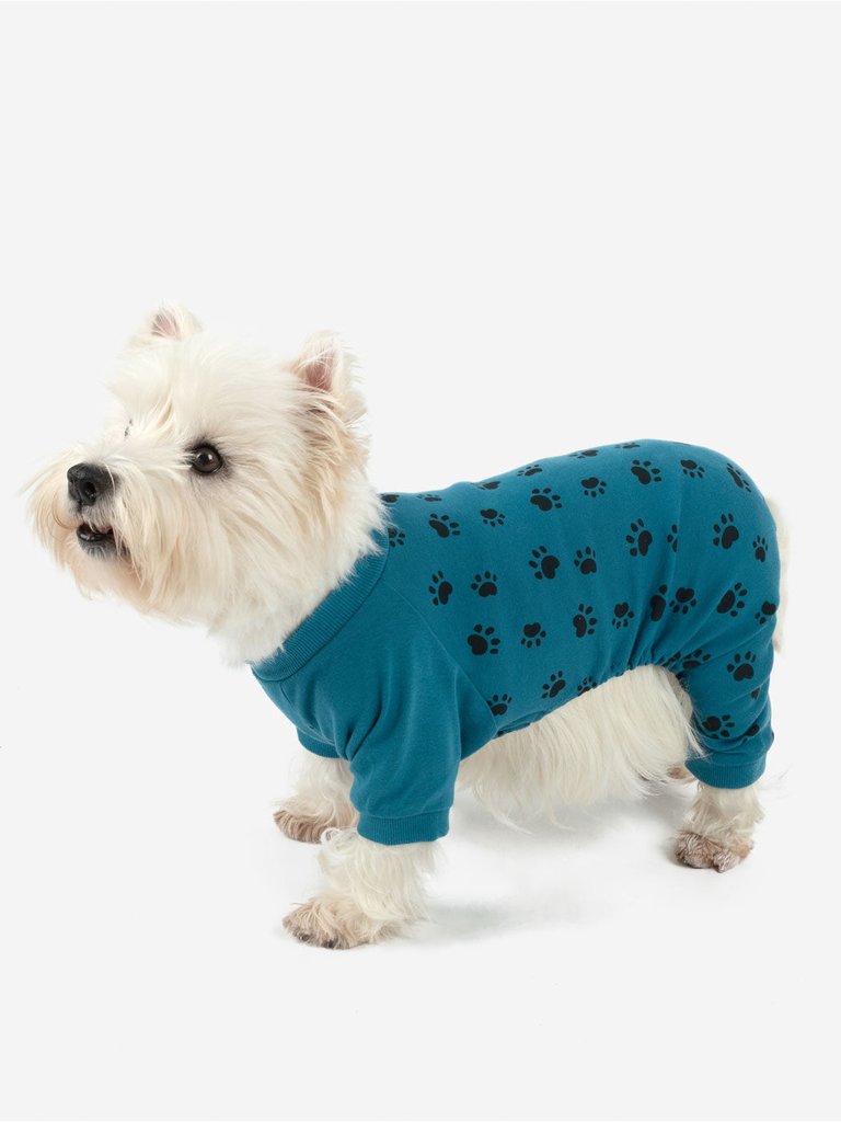 Dog Blue Paw Print Pajamas - Dog-Paw-Blue