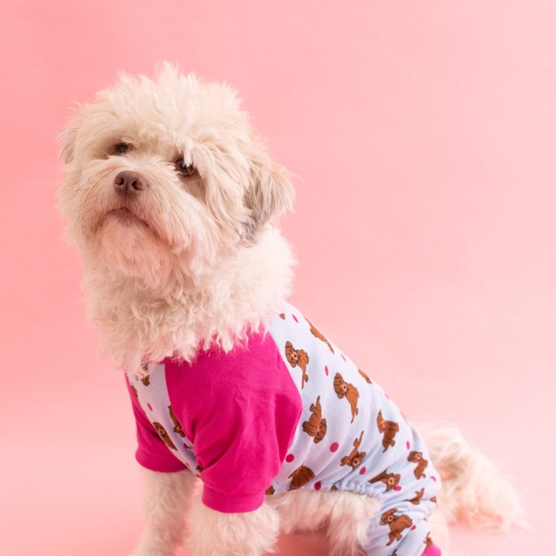 Shop Leveret Dog Cotton Puppy Pajamas In Pink