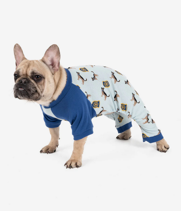 Shop Leveret Dog Cow Pajamas In Blue