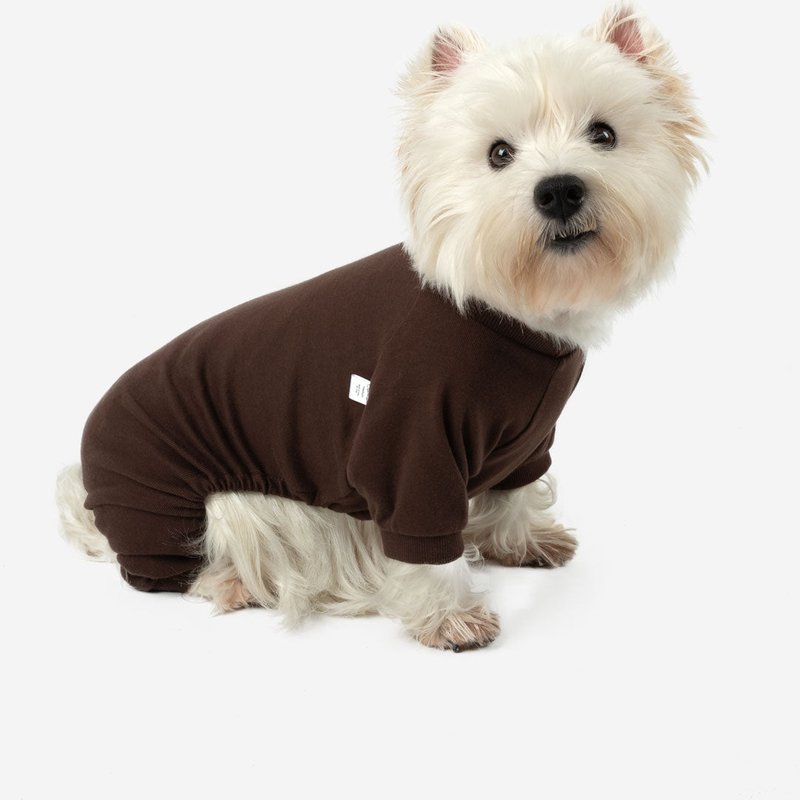 Leveret Dogs Solid Color Brown Pajamas