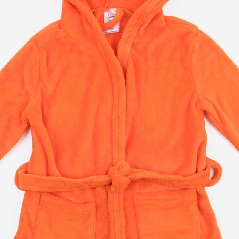 Leveret Fleece Classic Color Hooded Robes In Orange