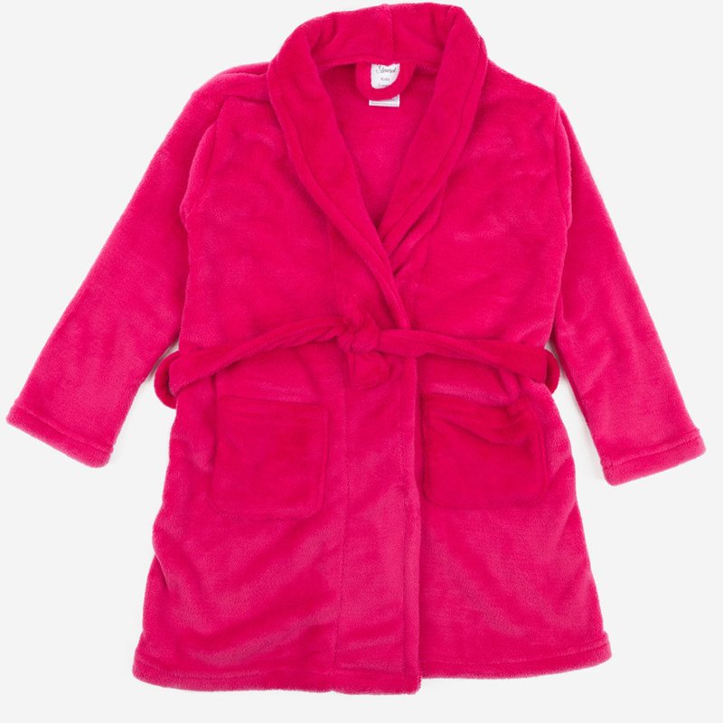 Leveret Fleece Shawl Collar Robe In Pink