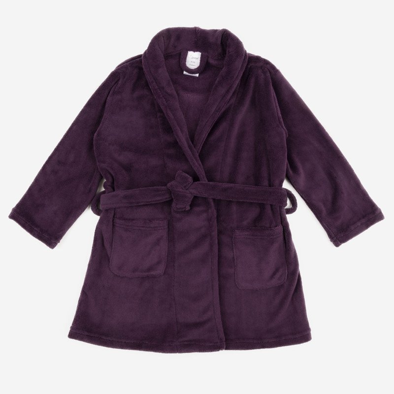 Leveret Fleece Shawl Collar Robe In Purple